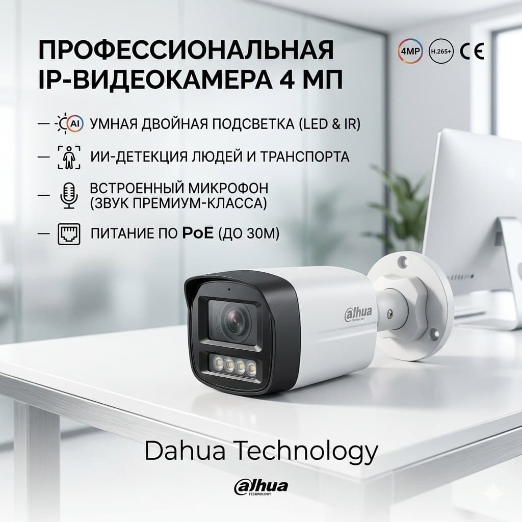 Камера Dahua DH-IPC-HFW1439TL1-A-IL 4mp